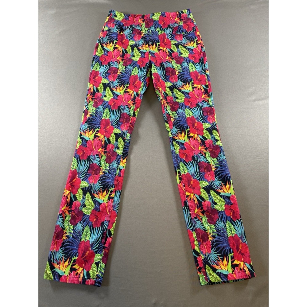 Soft Surroundings Stretch Pants Jeggings Tropical Bright Multicolor Ankle XS